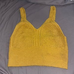 Cropped Mustard Crochet Top